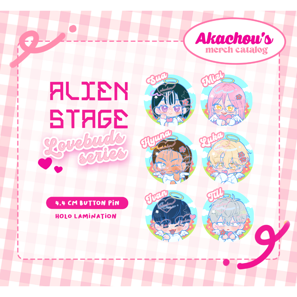 Alien Stage ~Lovebuds~ Holo Button Pin : Sua/ Mizi/ Hyuna/ Luka/ Ivan/ Till