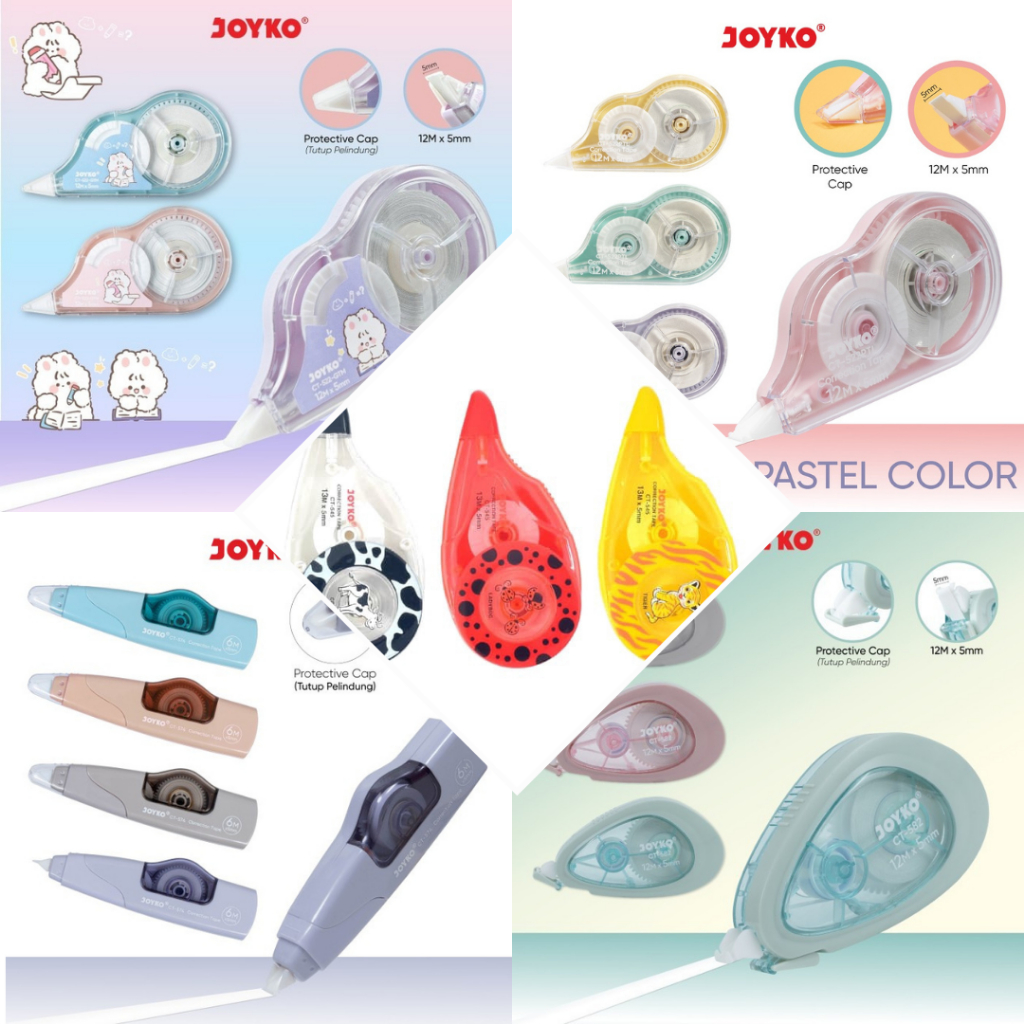 

ATK : Correction Tape Merk Joyko dan Kenko Motif Penghapus Kertas Tip X Kertas Motif