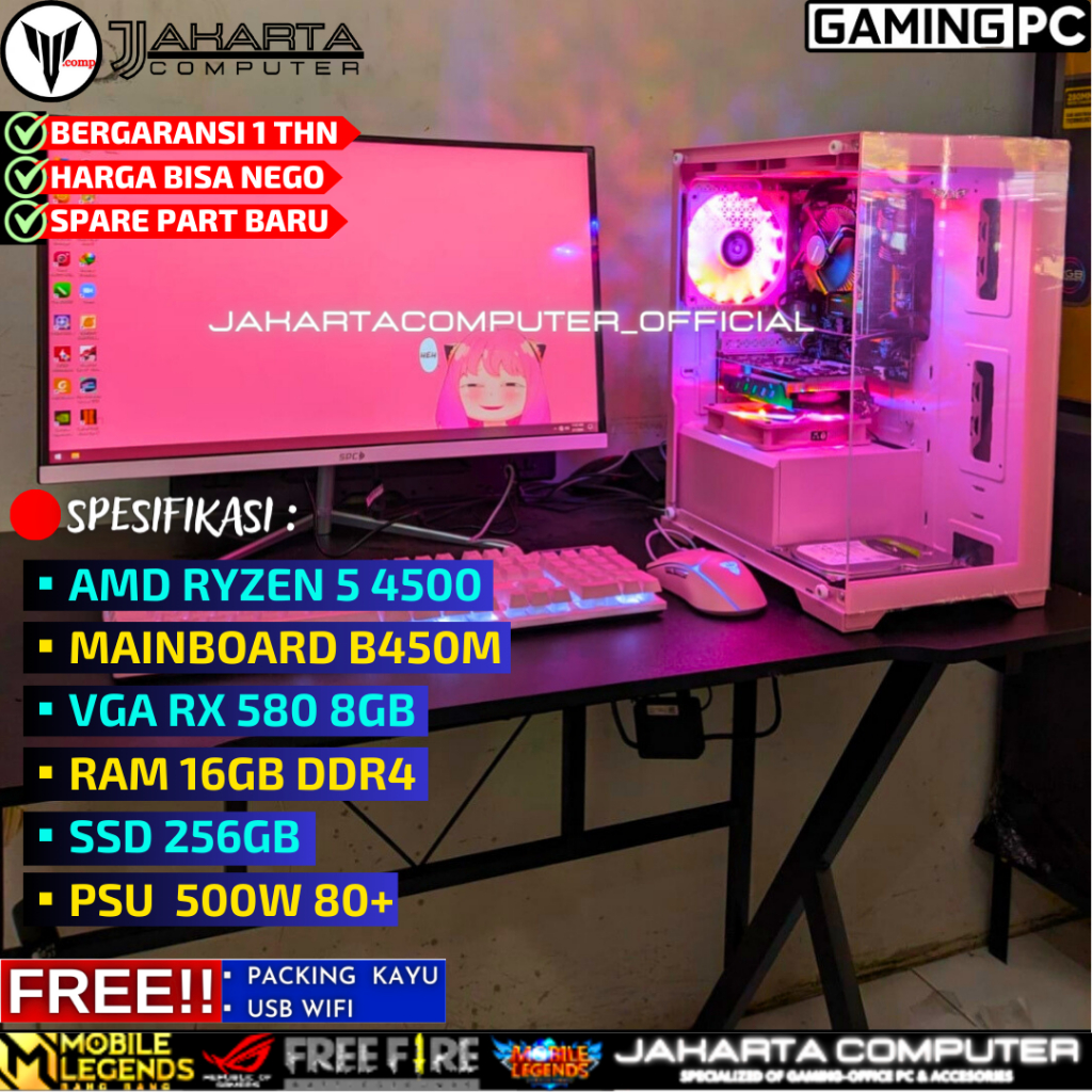 PC GAMING EDITING ADMIN KANTORAN LENGKAP 1 SET I5 VGA GTX 550TI HDD 500GB FULLSET SIAP PAKAI S33