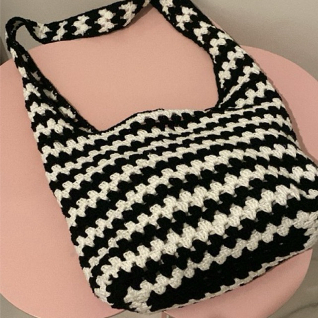 tote bag rajut granny square tote bag
