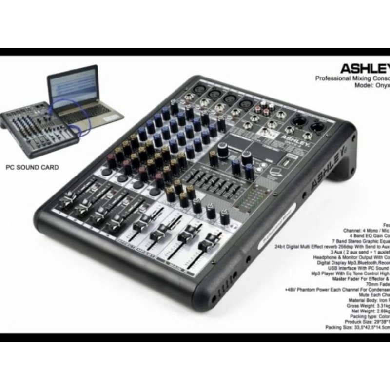 PROMO MIXER AUDIO ASHLEY ONYX 4 / ONYX4 USB BLUETOOTH