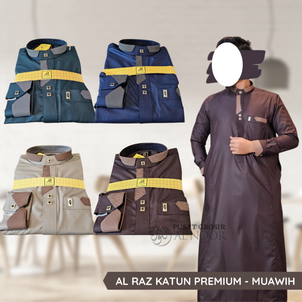 Jubah Saudi | Gamis Pria | Al Raz Katun Premium Muawih - Pusat Grosir Alnoor
