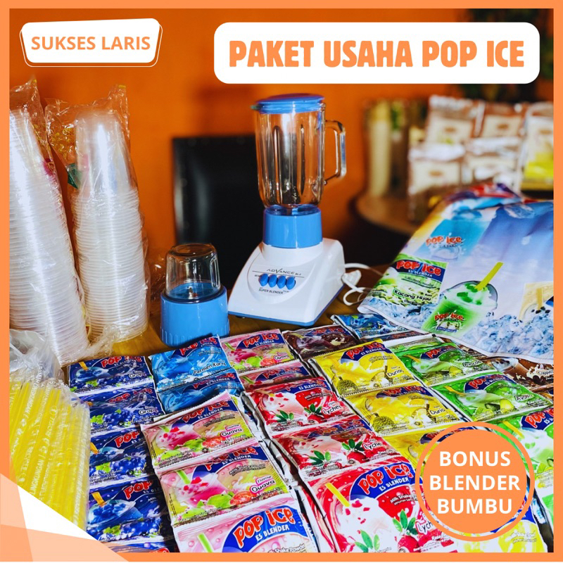 

PAKET USAHA POP ICE TANPA BOOTH | PAKET USAHA POP ICE ANEKA RASA BONUS BLENDER BUMBU