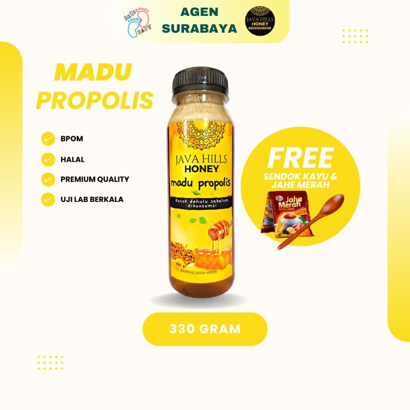 

MADU PROPOLIS herbal original JAVA HILLS HONEY BY MUMTAZ JAVA HERBA ASLI 100% 320 gram | asam urat cacar | darah tinggi Alergi gatal halal bpom