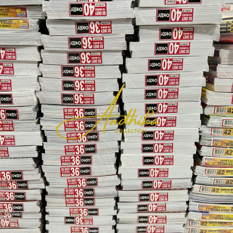 

Buku Tulis Okey Panjang / Boxy 40 lembar - Isi 10 buku / Buku Tulis Murah