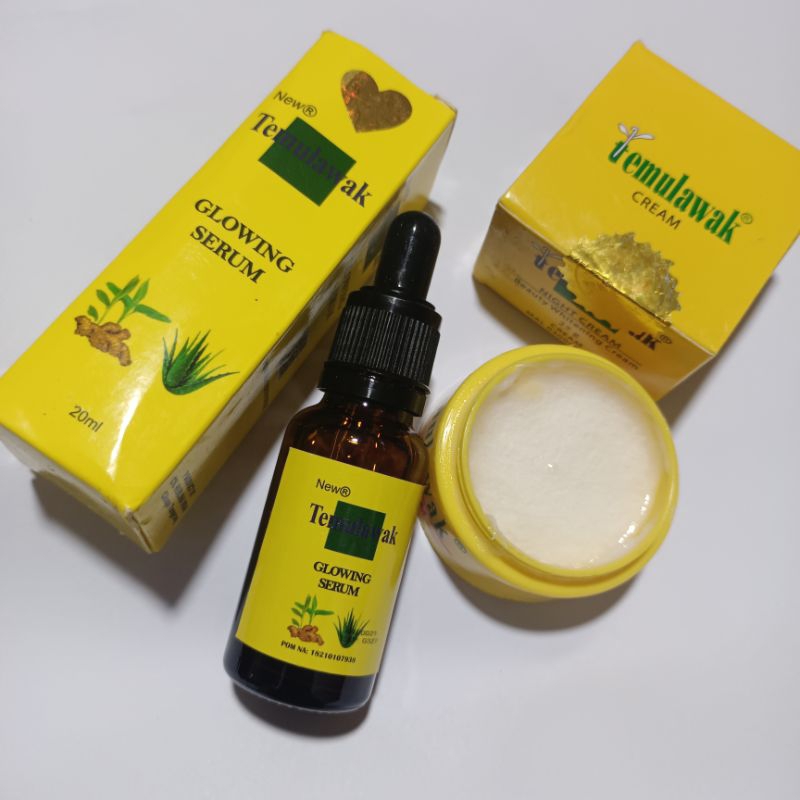 Krim Temulawak Malam & Serum Temulawak Glowing || Paket Cream