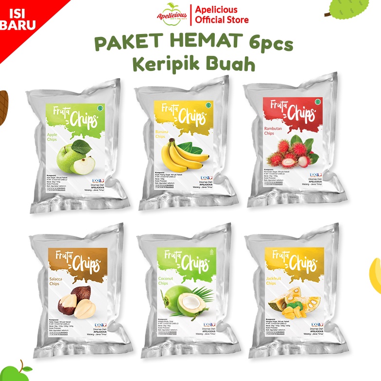 

LANGSUNG ORDER GAN APELICIOUS BARU Paket Keripik Buah 6pcs 5g Ada Nangka