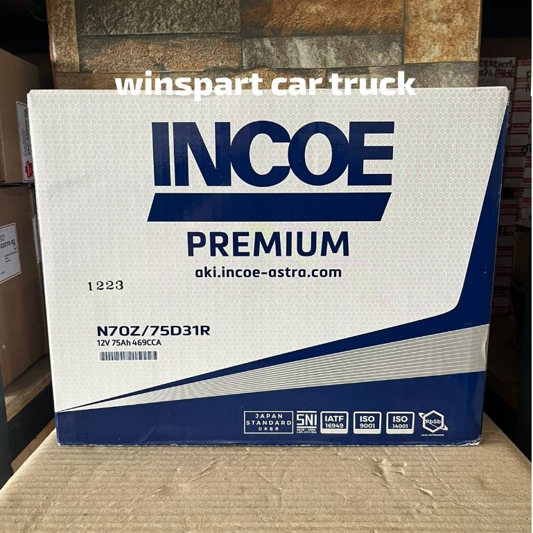 Aki Basah N70Z Accu Mobil (TANPA AIR AKI) 75D31R 12V 75AH INCOE / GFORCE ASLI ORIGINAL