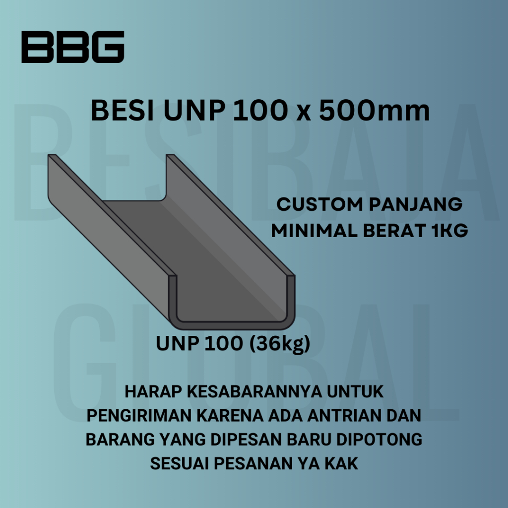 BESI UNP 100 x 500mm (36kg)