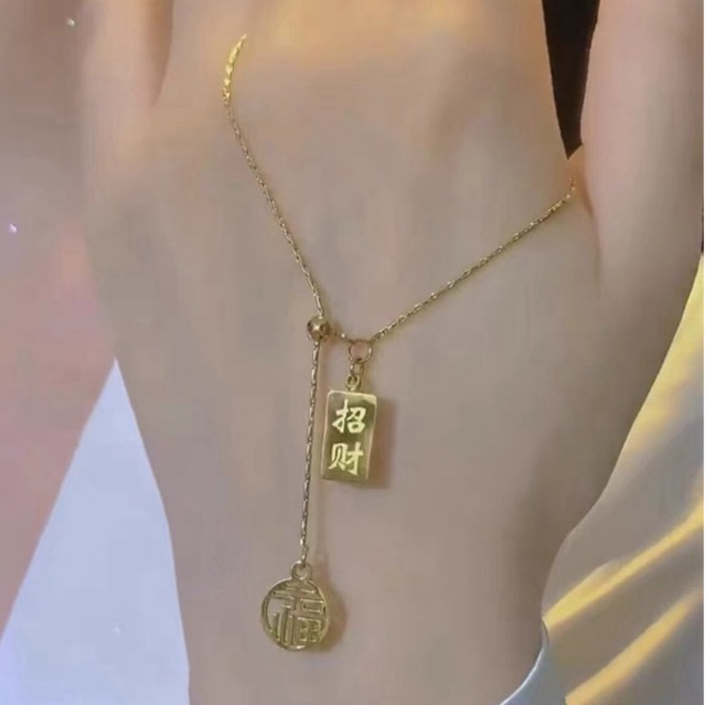 Kalung Titanium Wanita Model Serut China Anti Luntur Dan Anti Karat Simpel Elegan Korean Style Akses