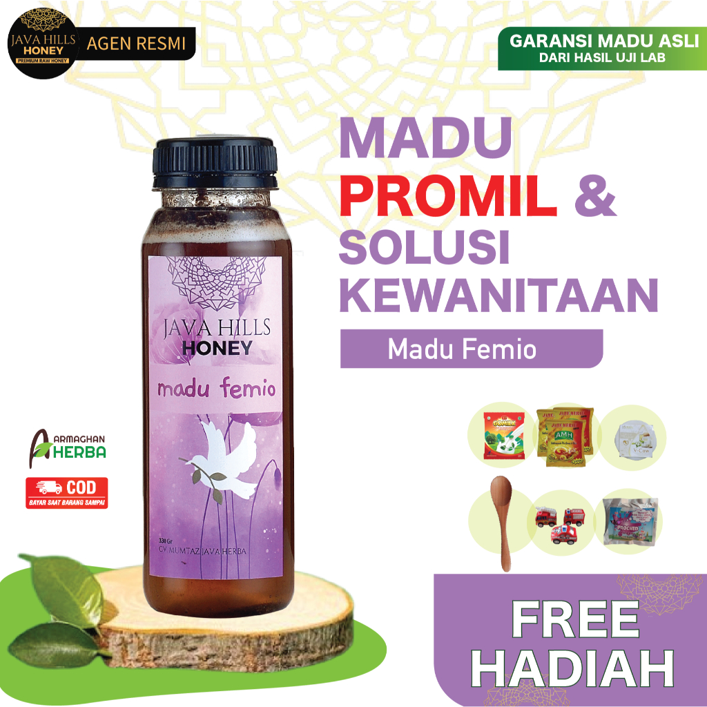 

[ COD + GARANSI ][ GRATIS HADIAH ] MADU JAVA HILLS FEMIO | Madu Promil | Mengatasi Masalah Kewanitan | Mencegah Kanker Serviks Netto 320 gr