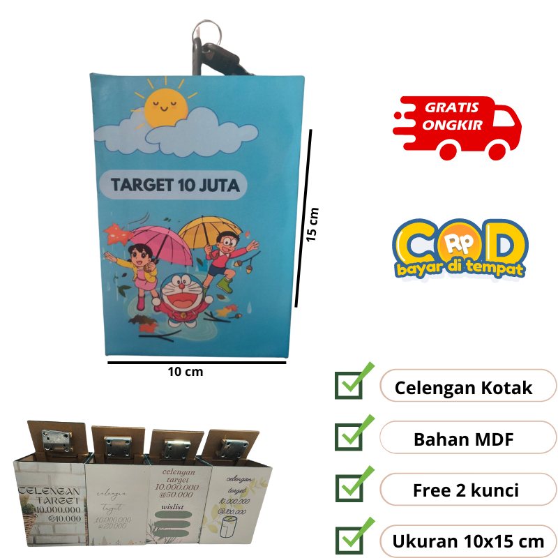 CELENGAN DORAEMON CELENGAN VIRAL TARGET 10 JUTA Celengan Target Viral Murah Celengan Viral Tabungan 