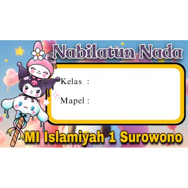 

Stiker Mata Pelajaran Custom Nama Anak dan Nama Sekolah 20pcs