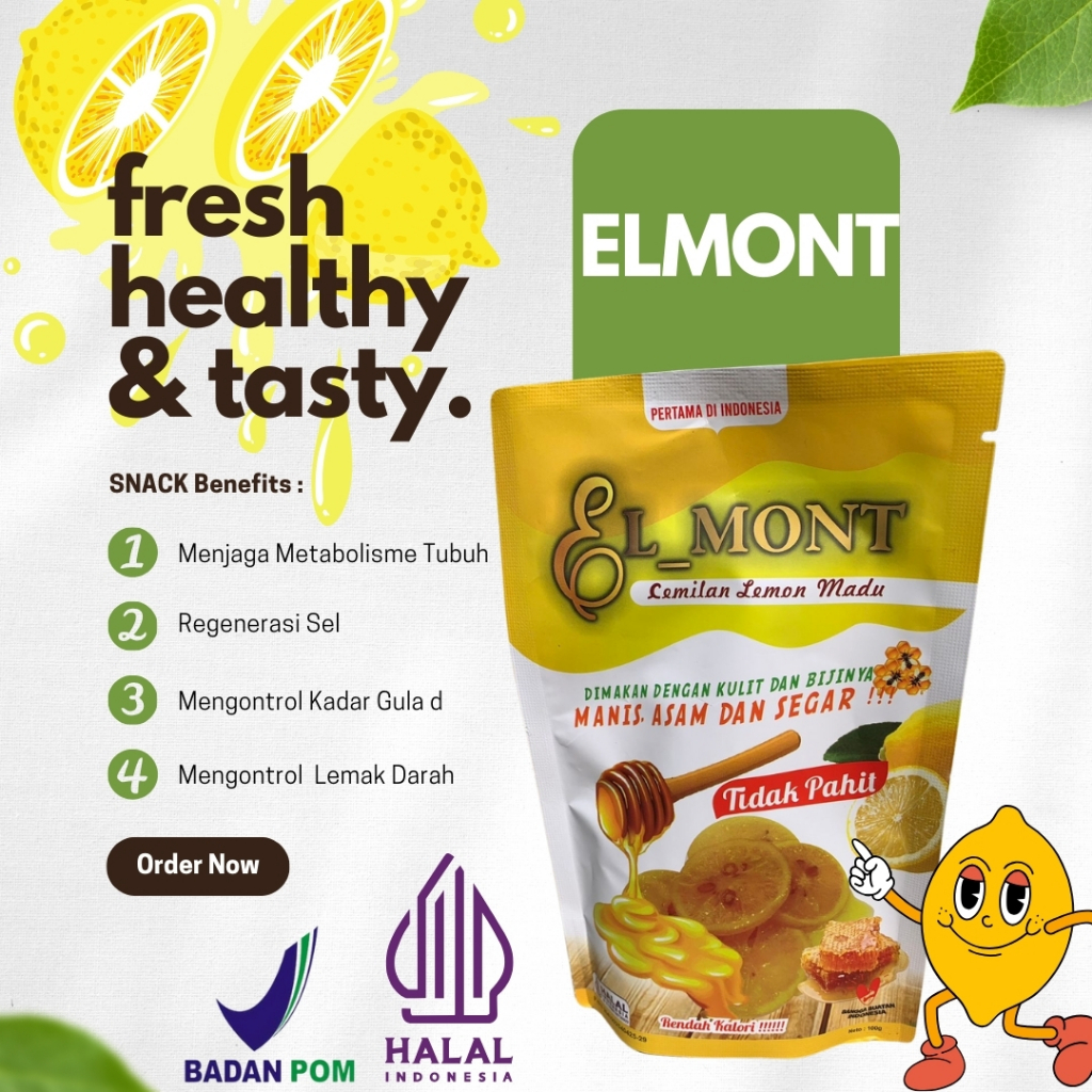 

SEHAT ELMONT [ DAPAT ] 3 Pcs Cemilan Jeruk Lemon dan Madu 100Gr