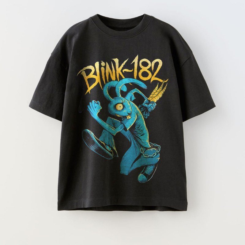 KREAKTIF T-Shirt BLINK 182 Stealing Carrots Black Oversize Tee Blink182 - Kaos Band Oversized Mercha