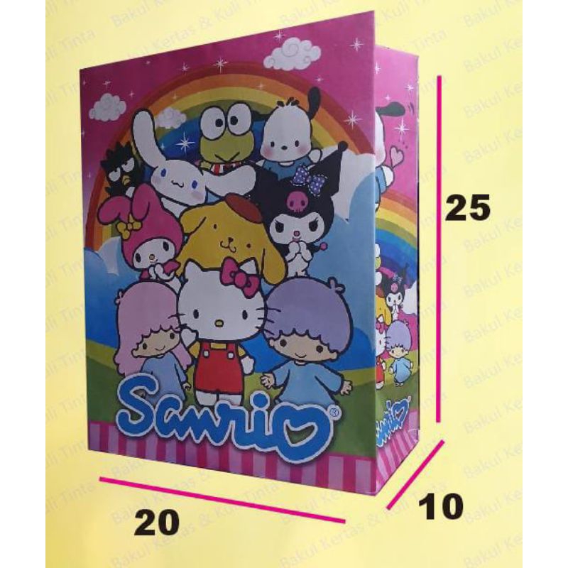 

TAS KERTAS/PAPERBAG MOTIF KARTUN SANRIO & UPIN_IPIN UK. 20x25x10