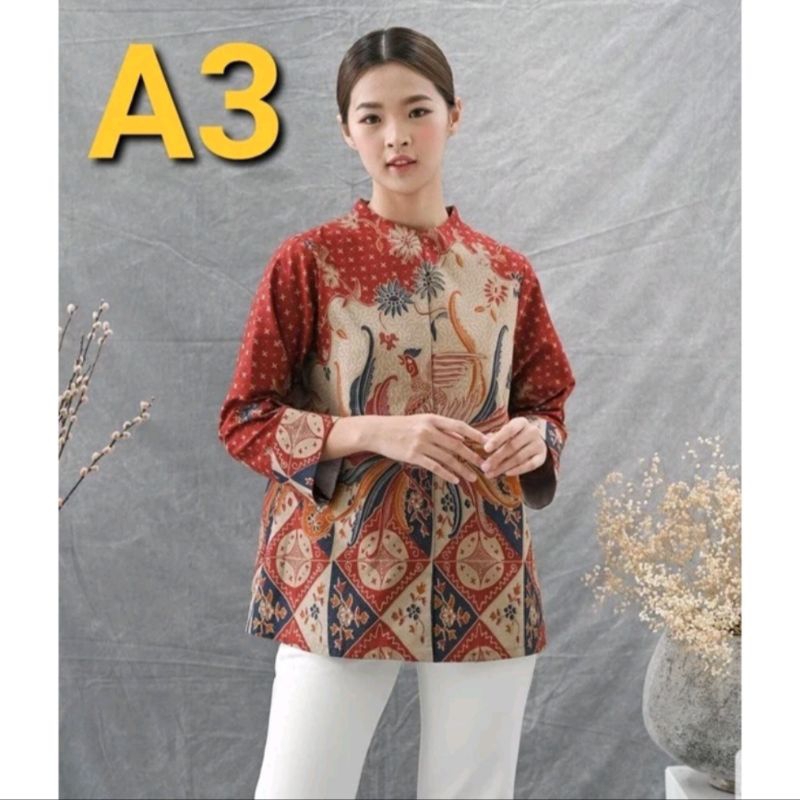 Baju Batik Wanita Lapis Trikot Premium Batik Solo Trendy(PL)