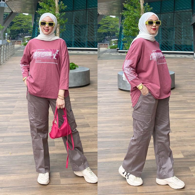 Stelan cargo wanita. Stelan cargo Batwing. One set DM3 Cloth. Stelan wanita