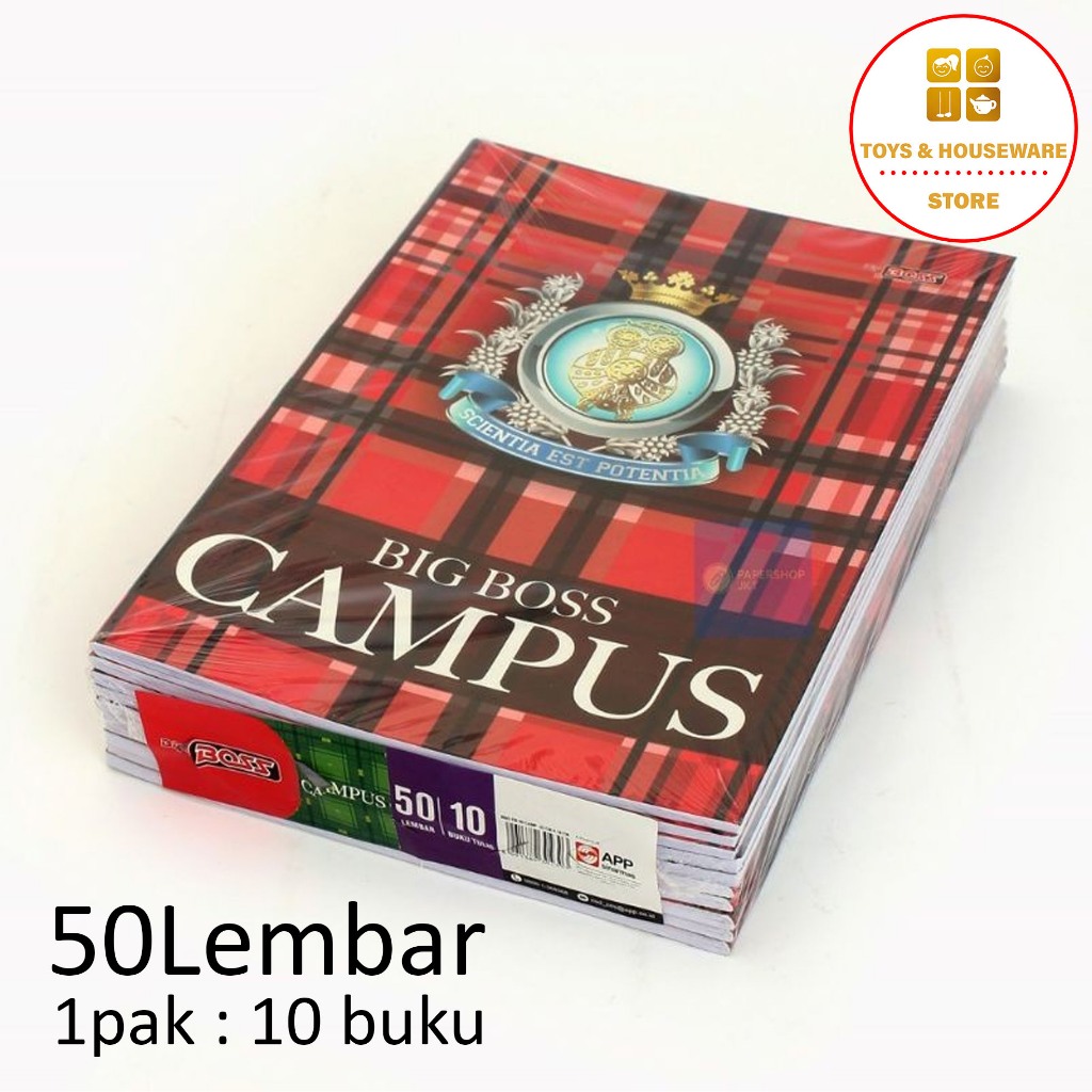 

Buku Tulis Big Boss Campus 50 Lembar / 1Pak : 10 Buku (1/2 Kodi)