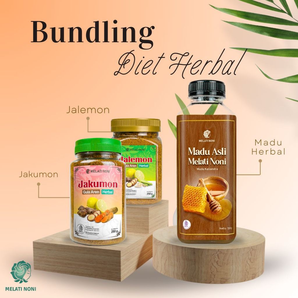 

Melati Noni Bundling Diet Herbal Jahe Merah Lemon Sereh Kunyit Madu Asli Kaliandra