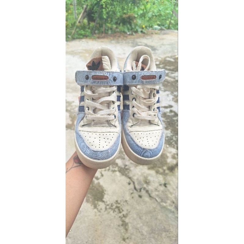 Bundling Adidas Forum Low Blue Cloud White , Black , Blue