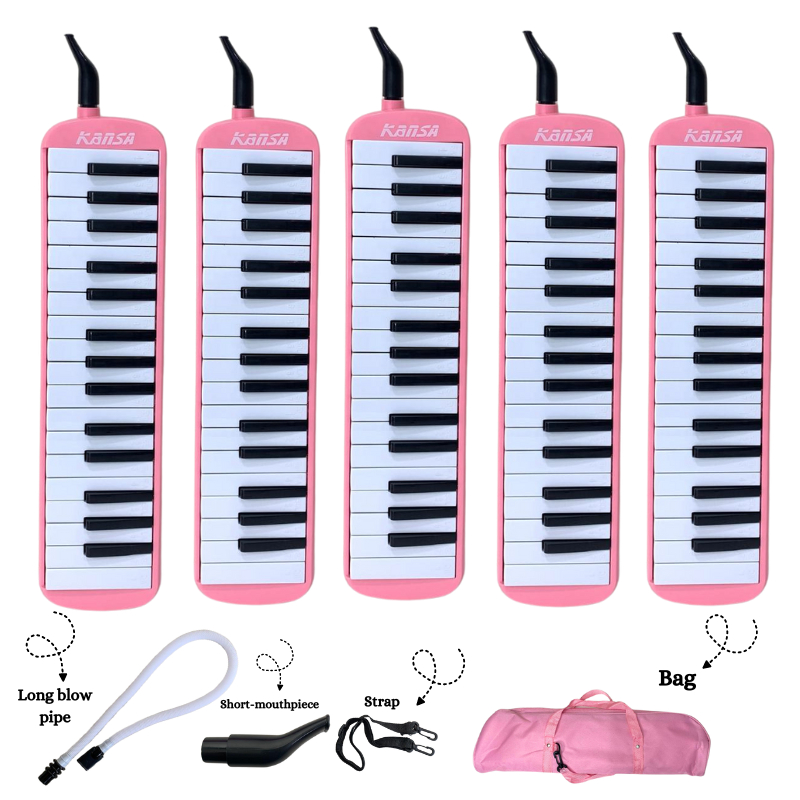 Pianika Anak 32 Kunci Alat Musik Tiup dengan Tas dan Selang Warna Biru Pink Hitam Merah