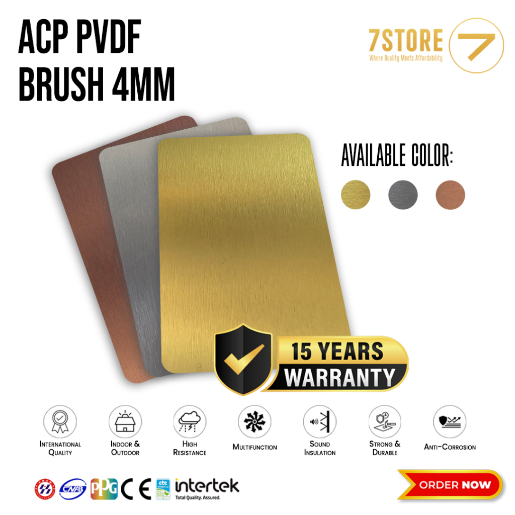 SEVEN ACP PVDF 4 mm Brush Color Aluminium Composite Panel