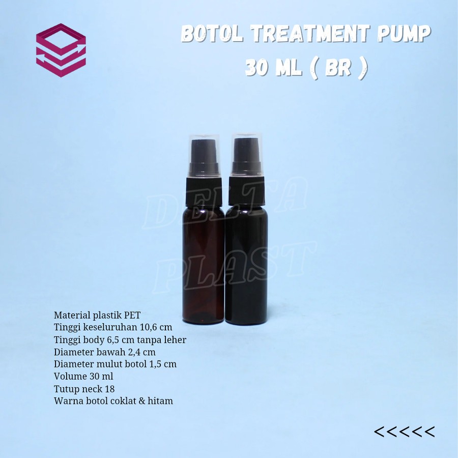 Botol treatment pump 30ml / Botol pump 30ml / Treatment pump hitam