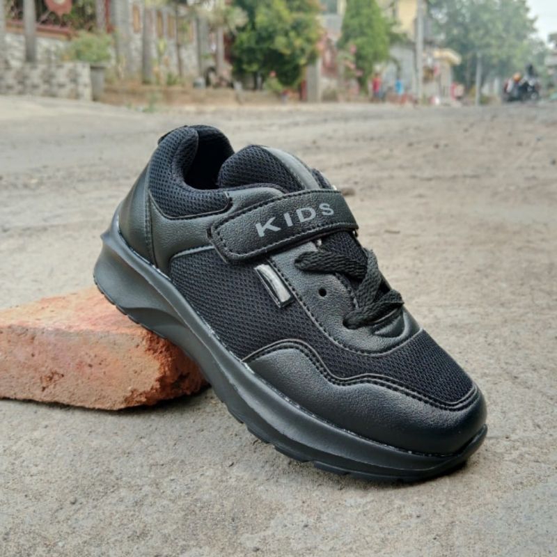 Sepatu Sekolah anak SD hitam polos / hitam putih Seragam sekolah cewek cowo sd