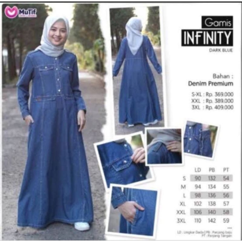 SPECIAL SERIED MUTIF DENIM/GAMIS DEWASA/OOT MUSLIMAH/FASHION TRENDY/TUNIK JEANS/GAMIS JEANS