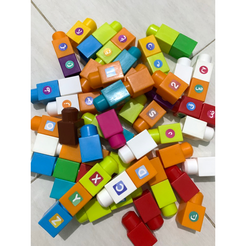 Preloved Megabloks Alfabet, Angka, dan Hijaiyah
