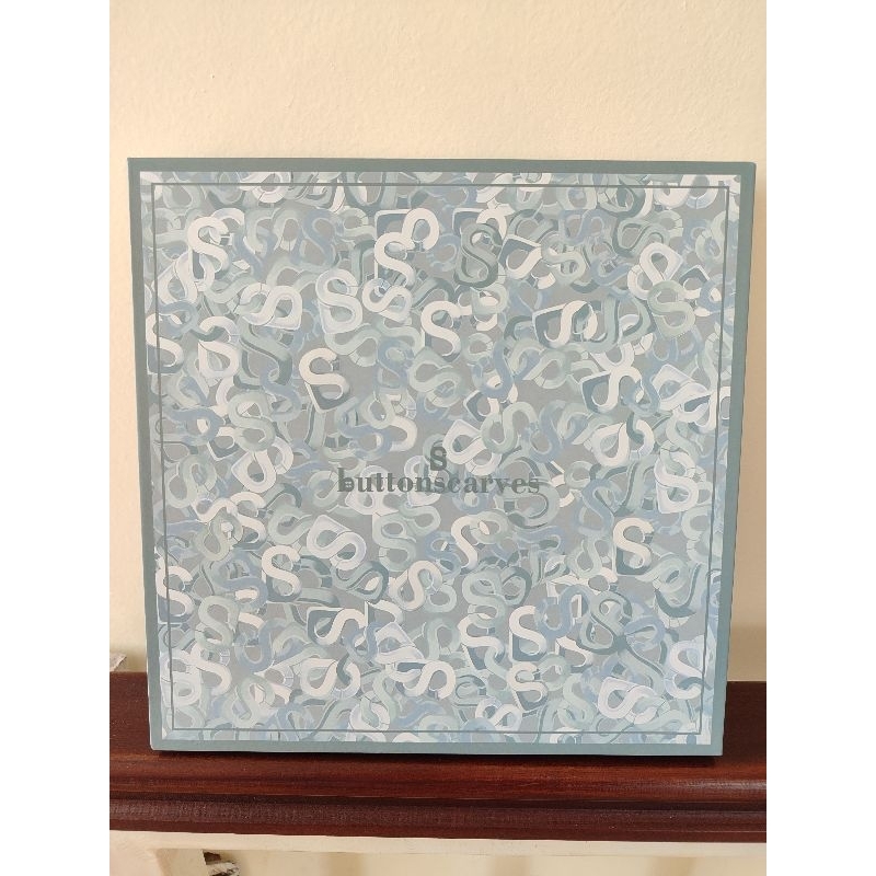 READY Buttonscarves SAMLA  Voal reguler -  NAVY PEONY, BABY BLUE  ***NEW, Bukan preloved*** (CO paka