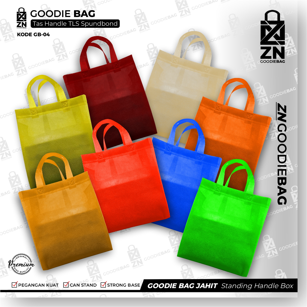 

Tas Spunbond JAHIT POLOS - Goodie bag Handle KODE GB-04\10LUSIN