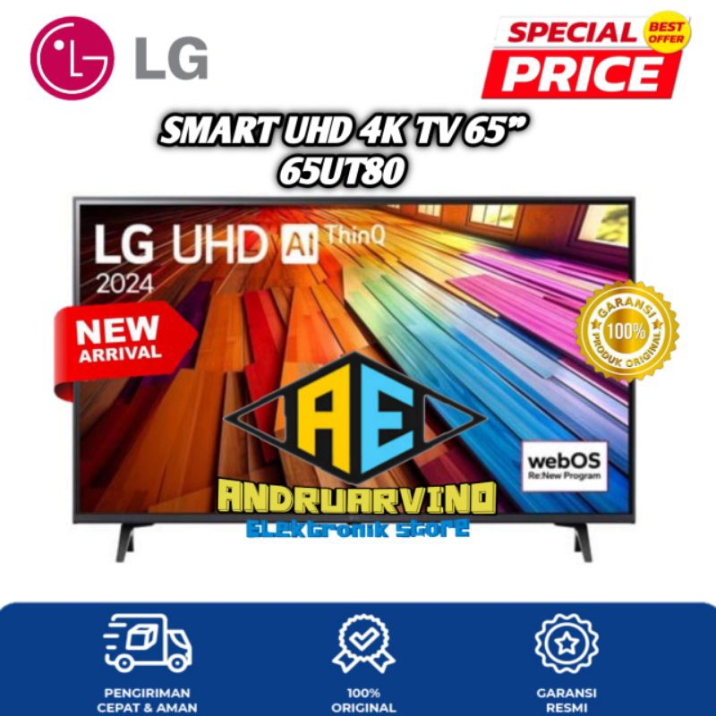 LG UHD SMART TV 65 INCH 65UT80 UHD 4K SMART TV GARANSI RESMI