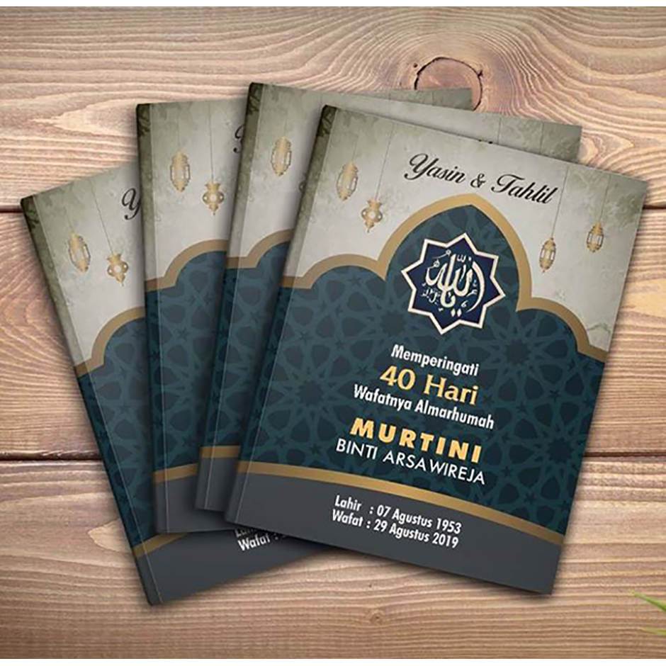 

Buku yasin dan tahlil soft cover full warna desain harga murah Custom