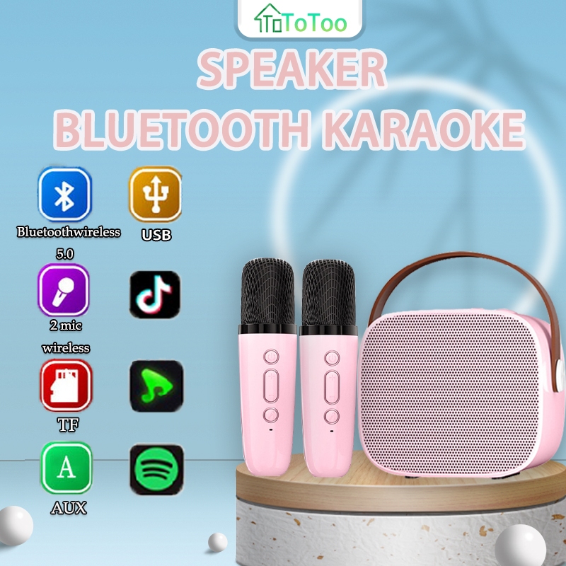ToToo Speaker Bluetooth Karaoke 2 Mic Set salon bluetooth speaker bluetooth mini speaker karaokeSalo