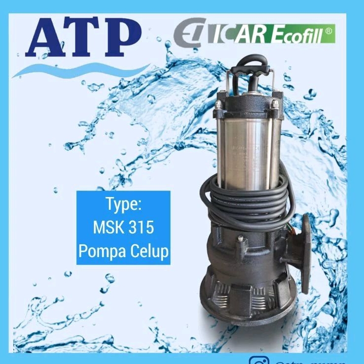Icar Ecofill MSK 315 (3phase) + Elbow Pompa Celup Air Kotor Pomoa Submersible