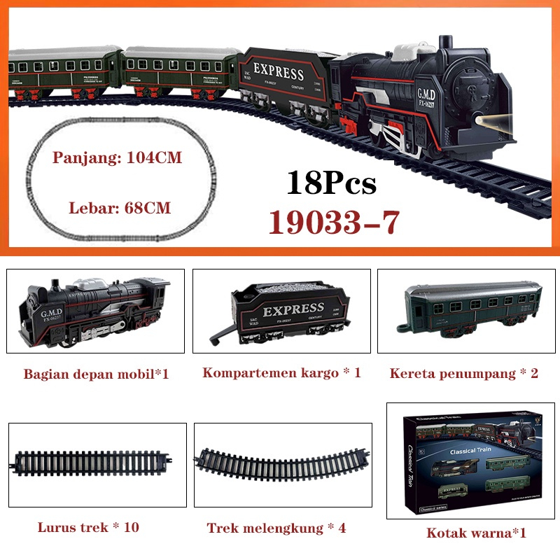 Mainan kereta api anak-anak/Melacak mainan kereta api listrik /Mainan Train Set 13 Pcs&18 Pcs /Maina