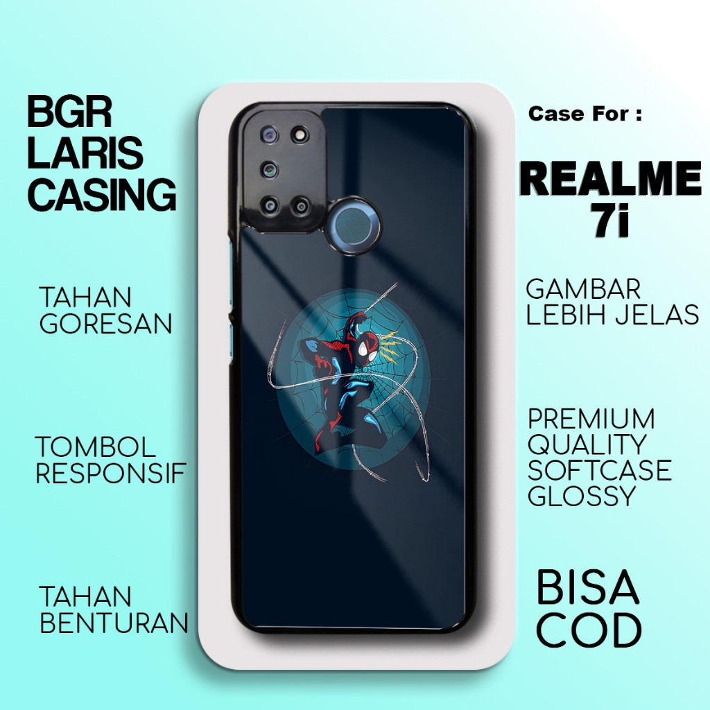 Case Realme 7i Terbaru - Realme 7i - Motif Spider - Hardcase Premium Glossy - Softcase Hp Realme Bgr
