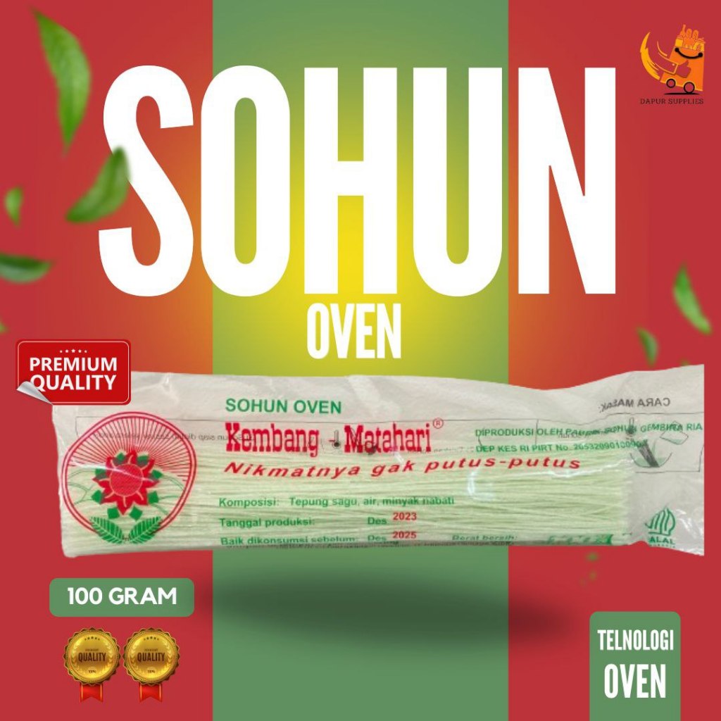 

Sohun Oven Kembang Matahari 100gr / Sohun Premium Lembut