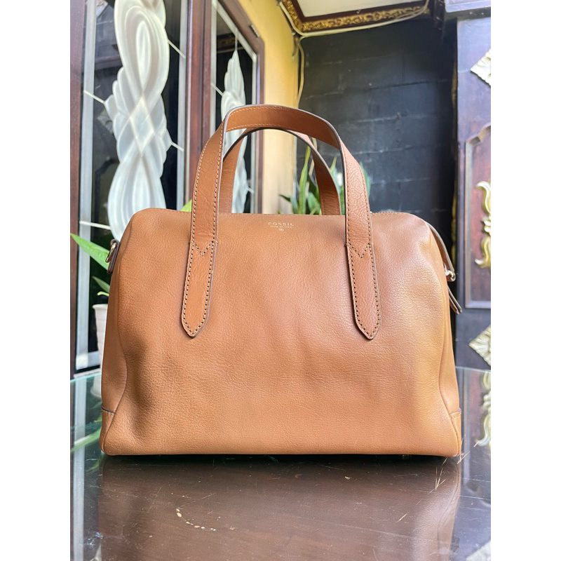 FOSSIL sydney satchel camel