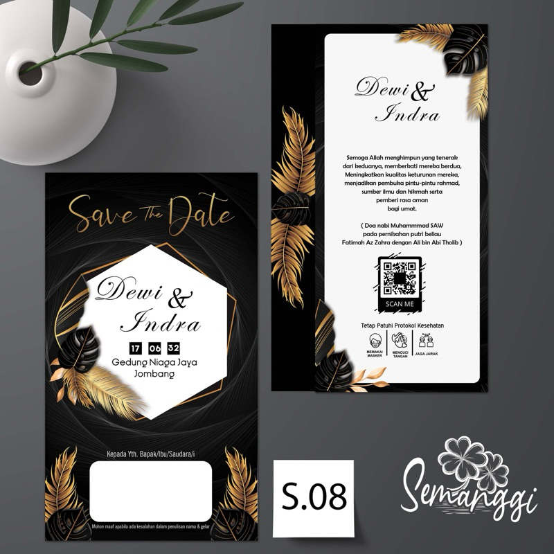 (SEMANGGI 08) UNDANGAN PERNIKAHAN MURAH FREE FOTO | UNDANGAN PERNIKAHAN SIMPLE