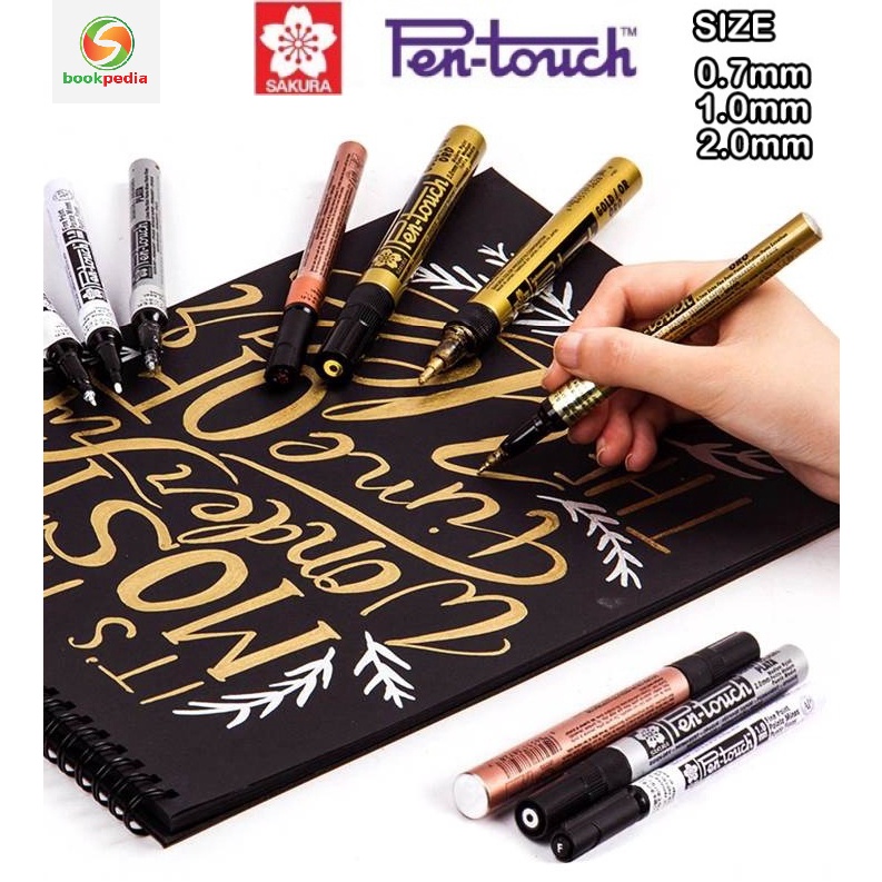 

Spidol Permanen Sakura Pen Touch Paint Marker Pigment Color Gold Silver White Copper KODE T9M5