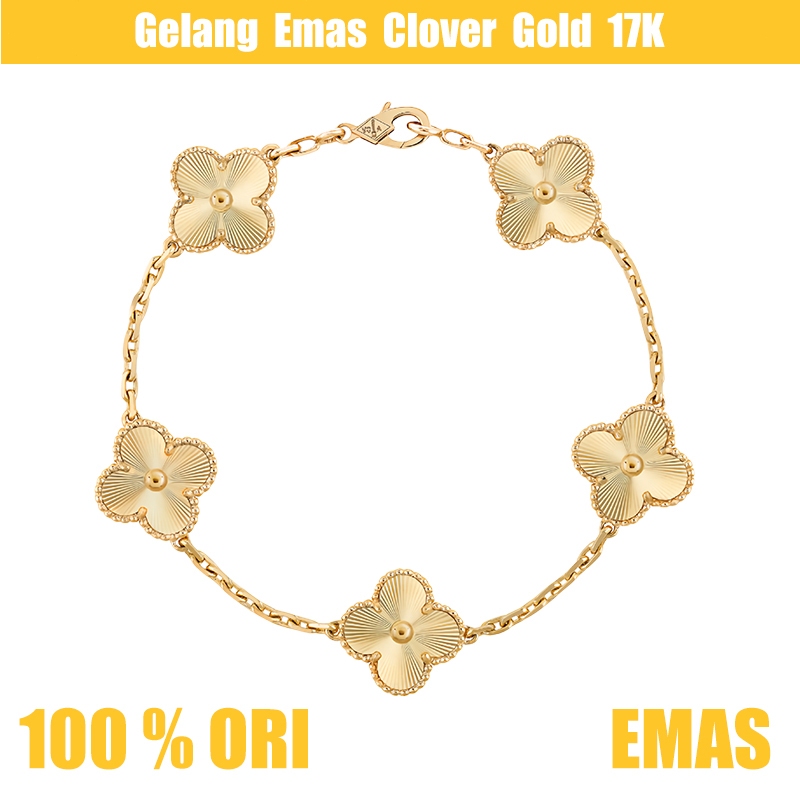 Sema & Arpel - Gelang Wanita, Gelang Emas 17K Semanggi , Gelang Clover