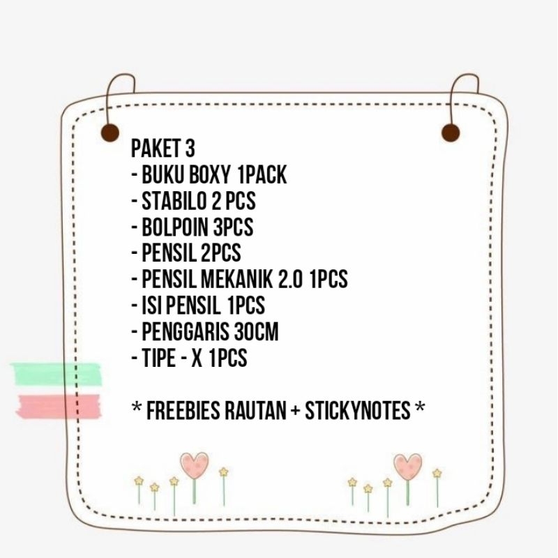 

PAKET ALAT TULIS MURAH MERIAH / ALAT TULIS SEKOLAH / ALAT TULIS KANTOR / ALAT TULIS LUCU /AESTHETIC BERKUALITAS