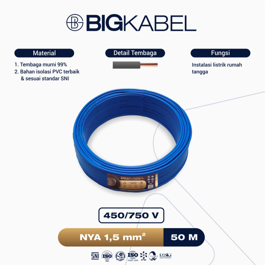 BIG Kabel - NYA 1.5mm - Biru
