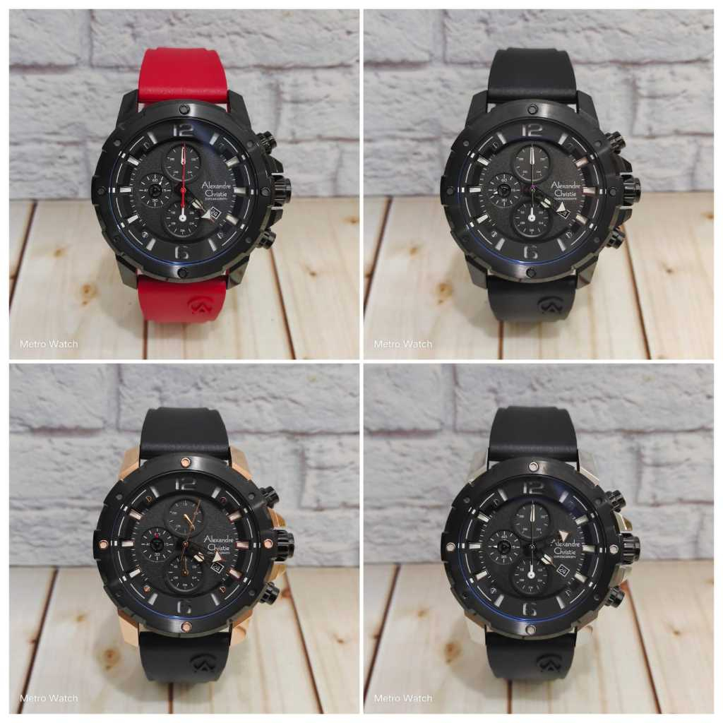 Jam Pria Alexandre Christie AC6410 AC 6410 Rubber Original Garansi Alexander Christie