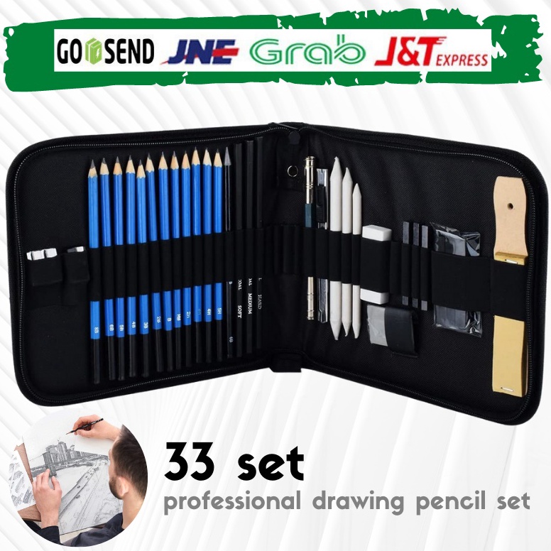 

KODE L6I5 Termurah 33PCSSet Pensil Pisau Penghapus dan Pensil Gambar untuk Keperluan Sekolah Pencil Set