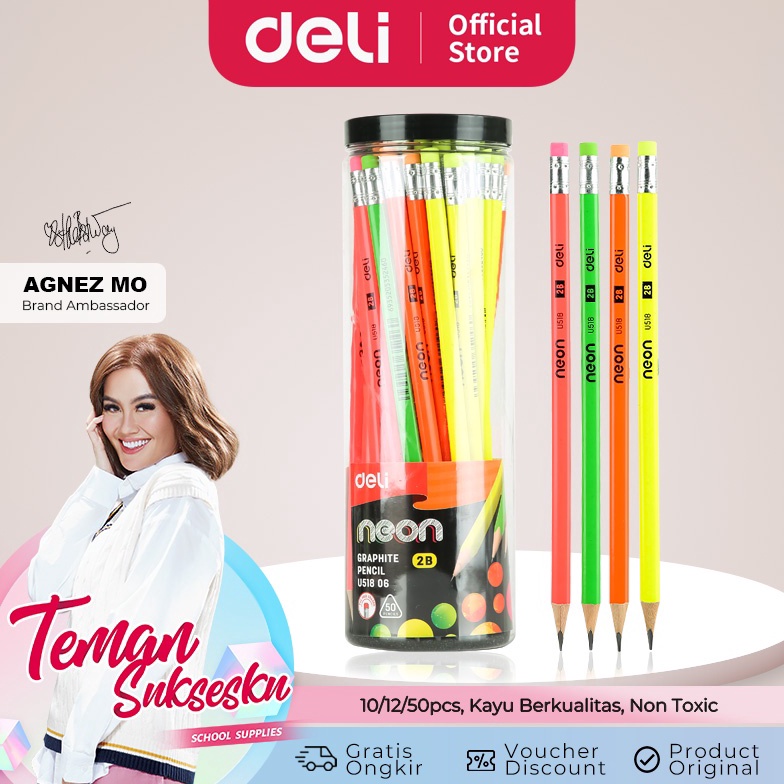 

KODE H2B5 Deli Pensil kayu 2B bentuk segitiga untuk pegangan yang nyaman 5pcs EU5186