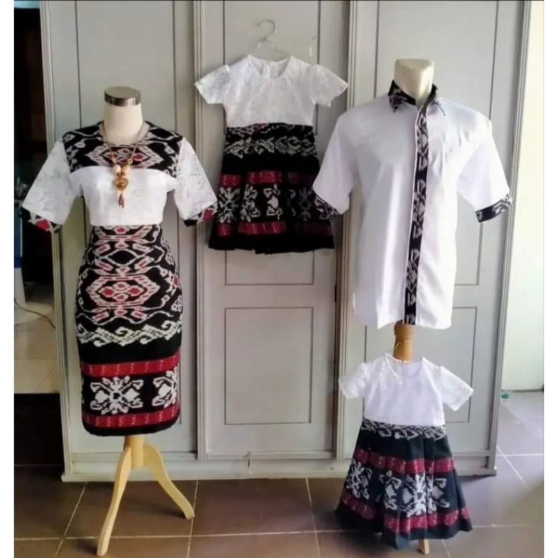 COUPLE DRES TENUN ETNIK KOMBINASI BROKAT, SET KEMEJA, BAJU SERAGAM, BAJU COUPLE PASANGAN, BAJU PESTA